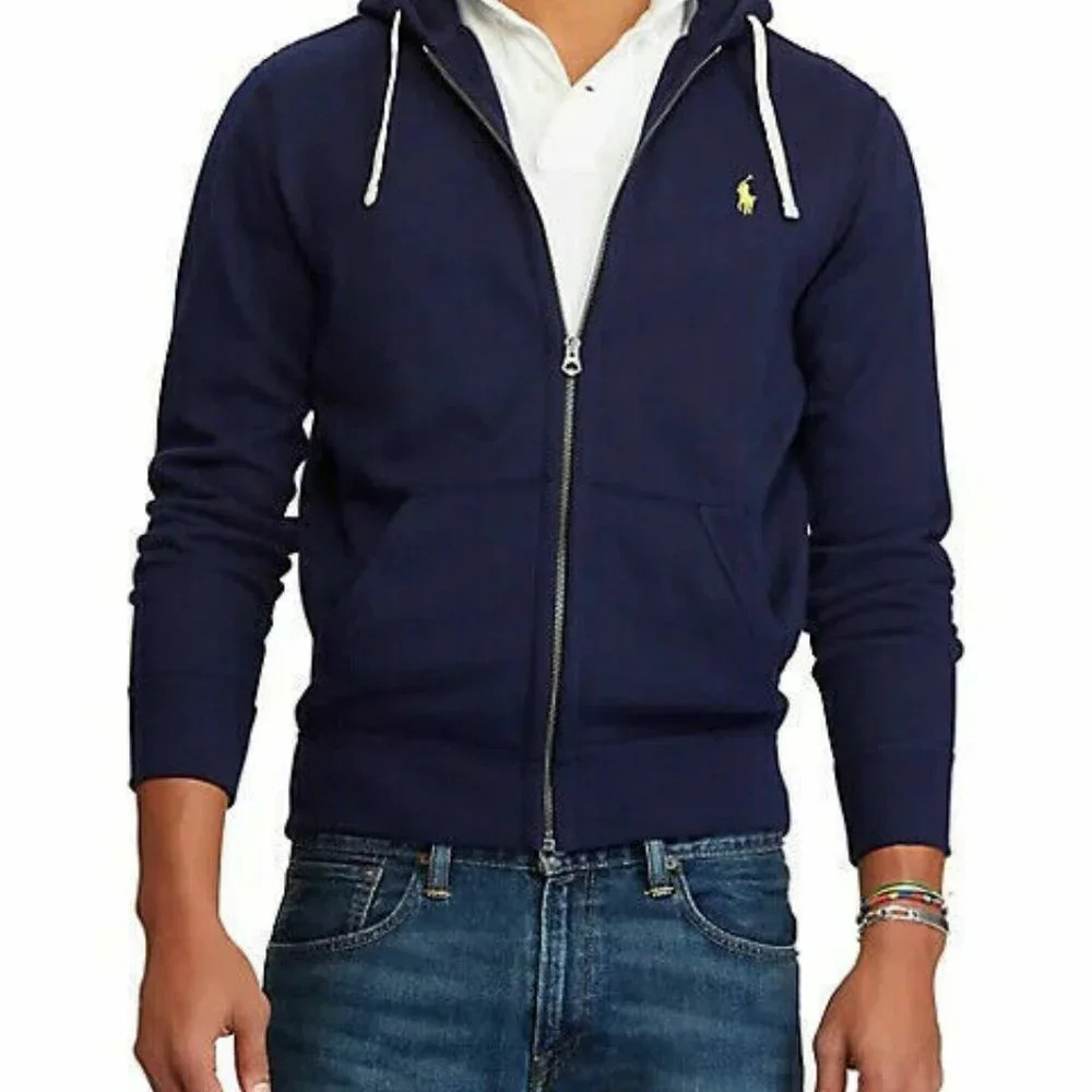 Polo Ralph Lauren Cruise Navy Blue Full Zip Thermal Fleece Hoodie Jacket 2XLT